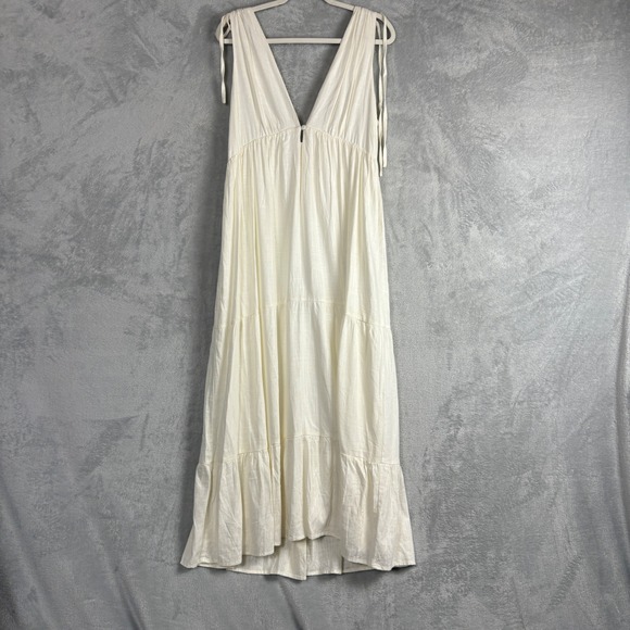 Lost In Lunar Dresses & Skirts - Women's Cream V-Neck Maxi Dress with Tie Straps